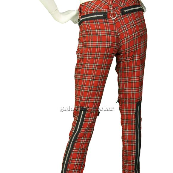 Y2K Vintage Lip Service Skinny Tartan Plaid Ska Emo Punk Rock Gothcore Pants 32 - Picture 4 of 11